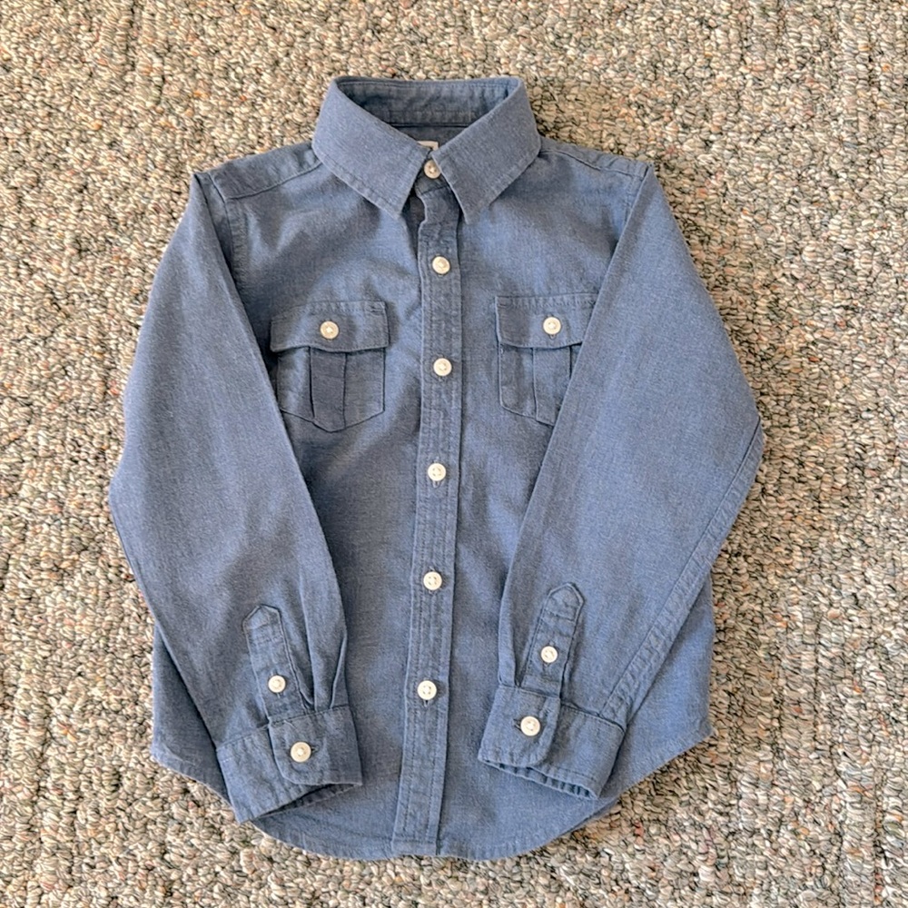 Janie and Jack blue button down shirt, sz 4T